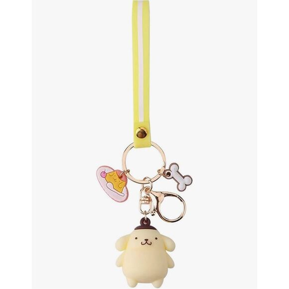 Bundle Sale 3 for $15 | Sanrio Pompompurin Keychain – Yellow Strap with Charms - Picture 3 of 8
